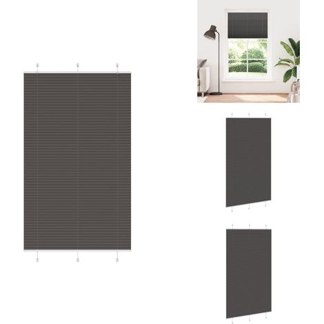 Plissee Schwarz 115x200 cm Stoffbreite 114,4 cm Polyester - Plissee - Plissees - Faltrollo - Jalousie (1/5)