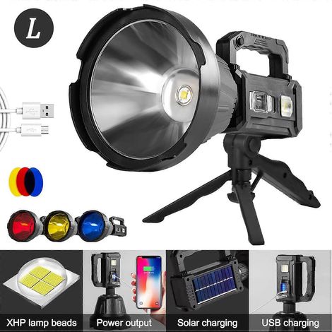 Lampe torche W591, projecteur puissant pour la pêche, lampe torche de camping rechargeable à 4 LED, lampe de chasse W5111 (1/5)