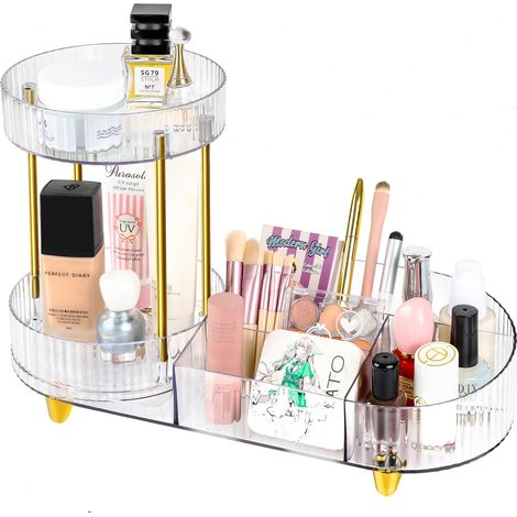 Organisateur Maquillage Rotatif 2 en 1 avec Compartiments (1/5)
