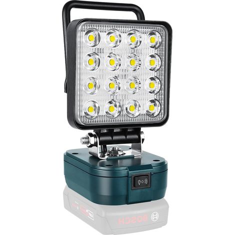 Projecteur Led Rechargeable 48W Pour Batterie 18V Sans Fil Portable Phare de Travail LED 4800LM Lampe pour Chantier Garage Camping Randonnée Pêche, USB (1/5)
