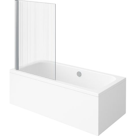 Baignoire droite VILLEROY & BOCH Architectura acrylique 170 x 80 cm  + Pare bain gauche AURYS Raywall chromé