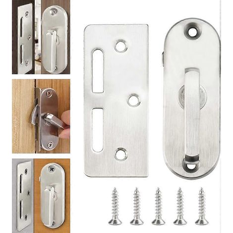 Verrou de porte en acier inoxydable antirouille, verrou de porte coulissante, verrou de sécurité pour porte de garage, verrou de porte de grange, verrou de sécurité pour garage-8 (1/5)