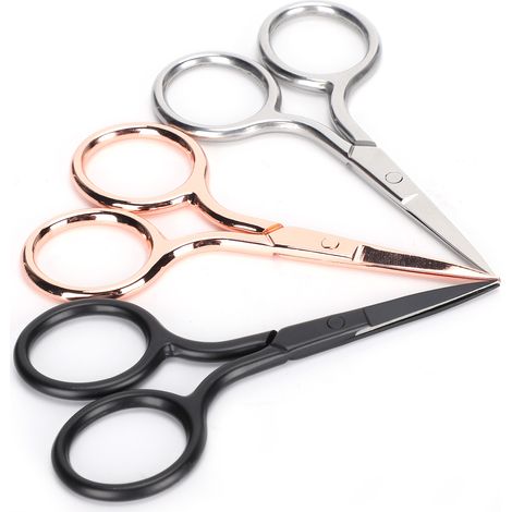 3-teiliges Set Vintage-Scheren, klein und tragbar, zum Trimmen von Augenbrauen und Nasenhaaren (1/5)
