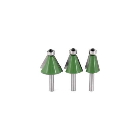 3-teiliges Fasen- und Anfasbohrer-Set mit 8-mm-Schaft, 15°, 22,5°, 30°, Holzbearbeitungswerkzeug - Crezuo