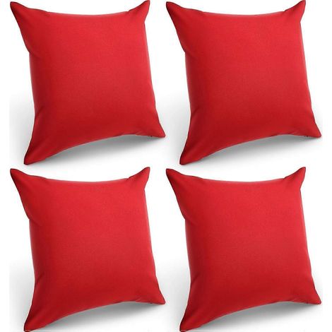 Lot de 4 housses de coussin décoratives imperméables pour l'extérieur. Housse de coussin carrée imperméable pour balcon ou jardin. Revêtement en polyuréthane pour canapé et lit. (1/5)