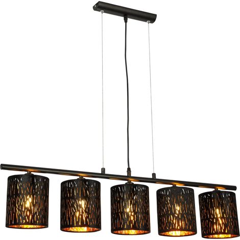 Suspension 5 lumières en velours ajouré TUXON (1/3)
