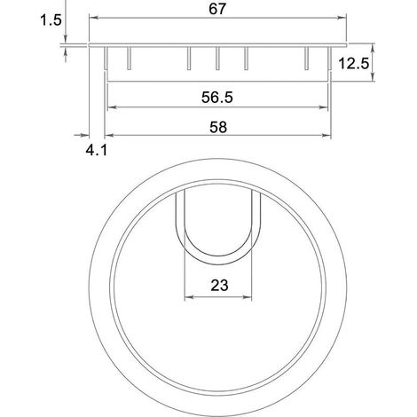 Couvercle Passe Câbles Fil Rond Ø60mm pour Encastrer sur Table de Bureau Organisateur de Cables pour Meuble Noir Métal Brossé Passage de Câble Cache-Câble Lot de 4 (1/4)