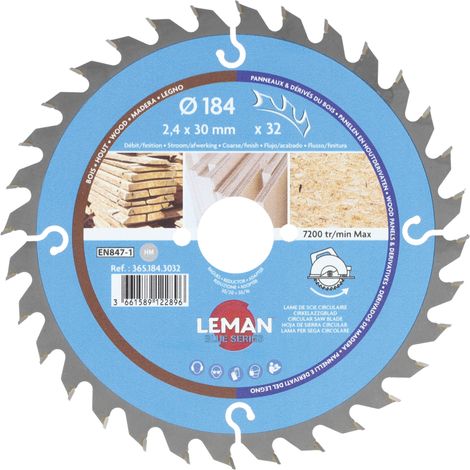 LAME CIRC.HM BOIS D184X2.4X30 Z=32 ALT POS - 365.184.3032 - LEMAN