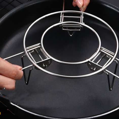 Support vapeur multifonctionnel en acier inoxydable, pliable, télescopique, étanche, isolant thermique, polyvalent et réglable en hauteur. (1/5)
