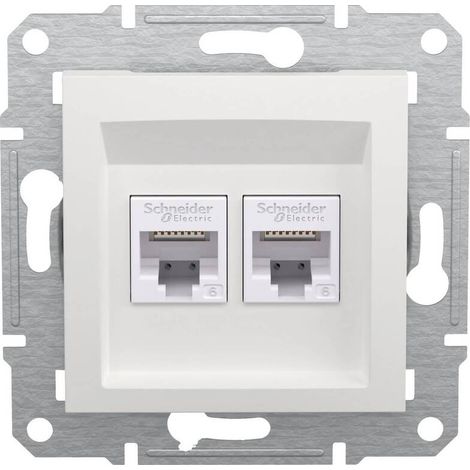 [GEBRAUCHT] B-Ware Schneider Electric RJ45-Datendose Asfora EPH4870121D Weiß RAL 9003 250V 10A (1/2)