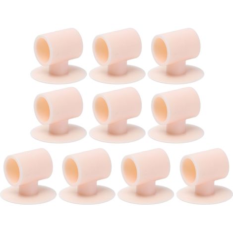 Toivize 【Silencieux】 + 【Plaque de protection en silicone】 + 【Lot de 10】 + 【Absorbe les chocs, sans perforation, rose】 (1/5)