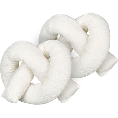 Dekokissen 2er Set GLADIOLUS Bouclé 172 x 14 cm Cremeweiß Ohne Muster
