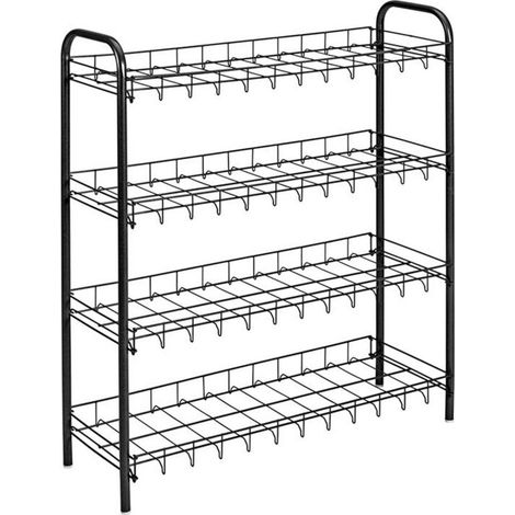 Scarpiera Metaltex 4 ripiani 64x23x80,5 cm nera (1/2)