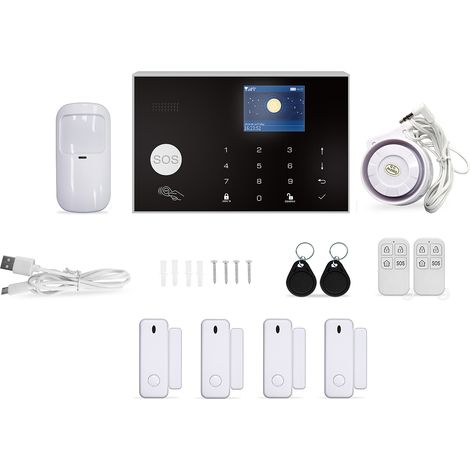 Systeme d alarme domestique sans fil TY 2G/WiFi ecran tactile couleur TFT 2,4 pouces commande a distance SOS anti-vol facile a installer et controler GSM alarme maison DIY (1/3)