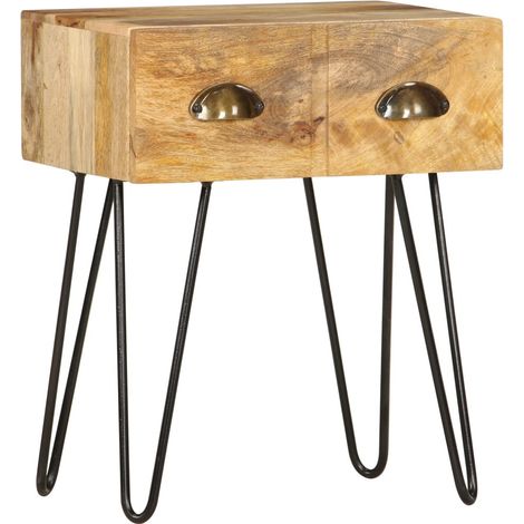 Table de chevet 40 x 30x50 Bois de manguier massif 2 (1/5)