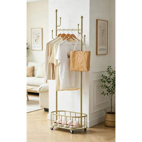 Clothes Rack for Bedroom, Metal, Gold (1/5)