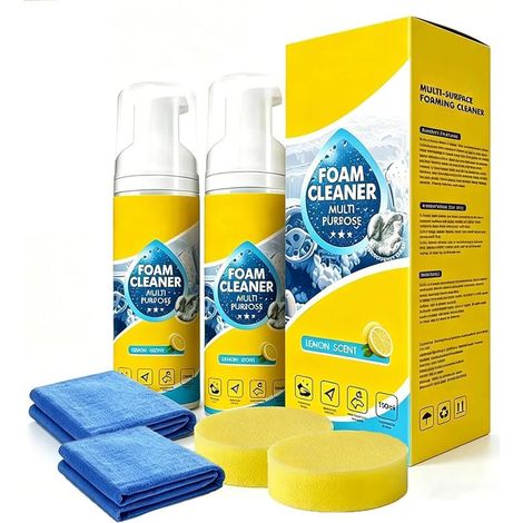 Multifunctional Foam Cleaner, Nettoyant Mousse Multifonctionnel, Car Foam Cleaner, Spray Nettoyant en Mousse Polyvalent, Nettoyant en Mousse pour Voiture et Voitures, Cuisines, Maison (2PC) (1/5)