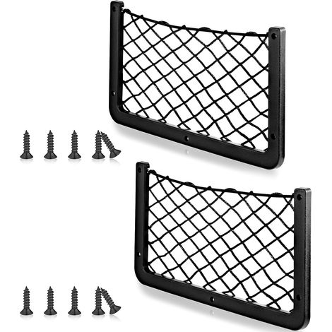 Frienda Lot 2 sacs filets et ranges pour voiture, supports dossiers et cadres en plastique ABS, organiseurs et chargeurs, voiture, camping car, bateau, camion, range (14 x 7,3 pochettes) (1/5)