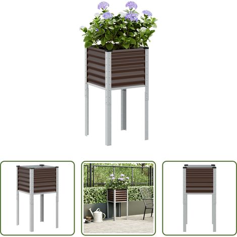 Jardinière en acier -  Jardinière Marron 45x45x88 cm Acier (1/5)