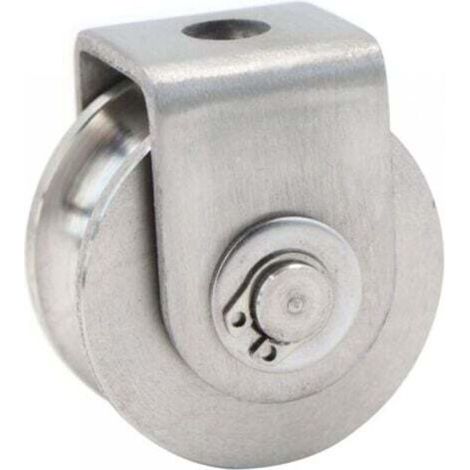 [NEVER USED] Single Pulley for Stainless Steel Cable, Lifting Pulley, Climbing Pulley, Loading Roller Pulley, Lifting Pulley, 30kg Capacity - 1 pc Silver