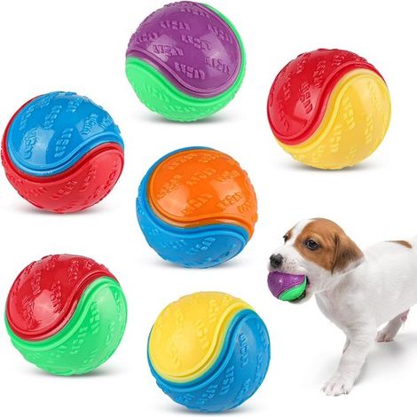 Pelotas interactivas con sonido para perros - 6 unidades. Juguetes para el adiestramiento canino. (1/5)