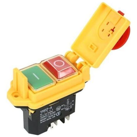 Interrupteur magnétique de rechange 5 broches 250 V 15 A Interrupteur d'arrêt d'urgence Interrupteur de machine étanche à l'eau (1/4)