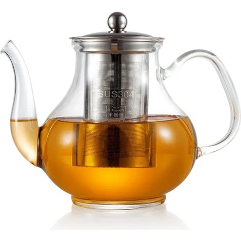 1 Théière,Verre borosilicate,Filtre acier inoxydable 304,Design minimaliste,Cuisine (1/5)