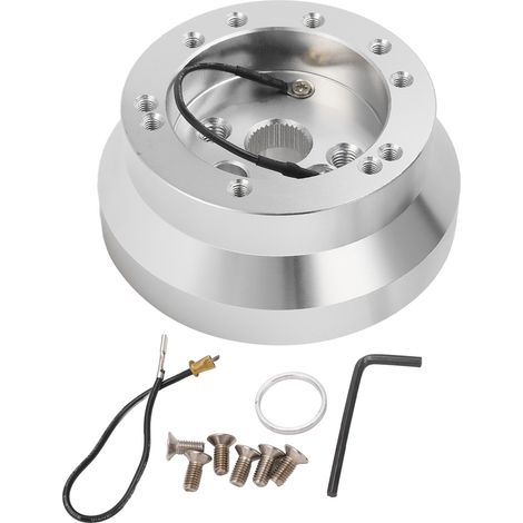 Adaptateur de moyeu court de volant 5 6 trous, remplacement en aluminium pour JEEP Wrangler 1976 – 1995 argent (1/5)