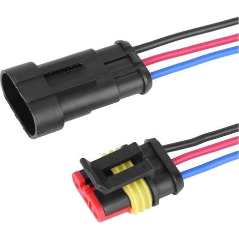 Fiche de connecteur électrique étanche à 3 broches pour voiture (1/5)