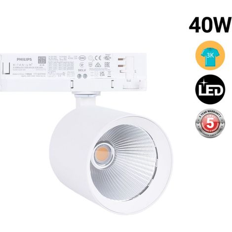 Projecteur LED sur rail triphasé 40W - Mode et commerce -