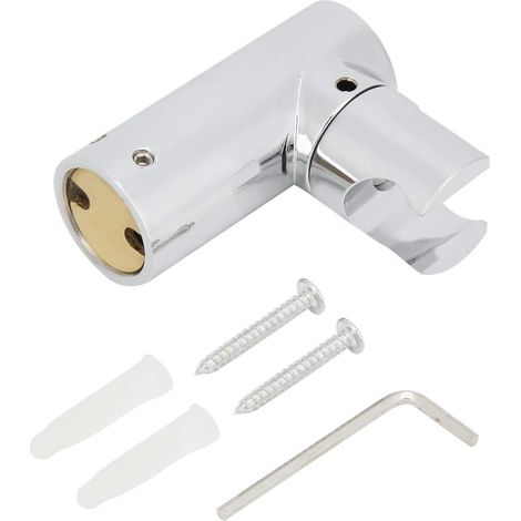 Support de pommeau de douche en cuivre rotatif à 360 degrés, support de pommeau de douche de salle de bain, support rond moderne et simple avec finition chromée, pour une utilisation dans la salle de (1/5)