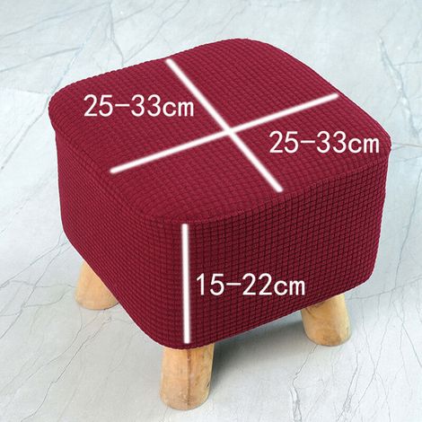 Quadratischer Stretchbezug für Hocker, Möbelschutz – Schwarz