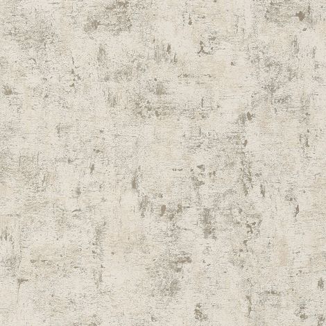 Plaster look wallpaper wall Profhome 395160 non-woven wallpaper textured with tangible texture shiny white gold beige 5.33 m2 (1/5)