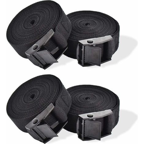 Ratchet Straps, 4pcs Lockable Buckle Tie Down Straps for Motorcycle Car Bike Rack Luggage 2.5cm x 1m (1/5)