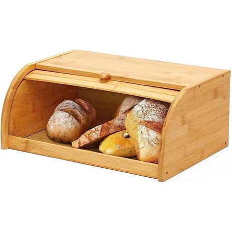 Petite boîte à pain - Boîte à pain - Boîte à pain japonaise - Boîte de rangement pour pain - Bambou - Jaune (1/5)