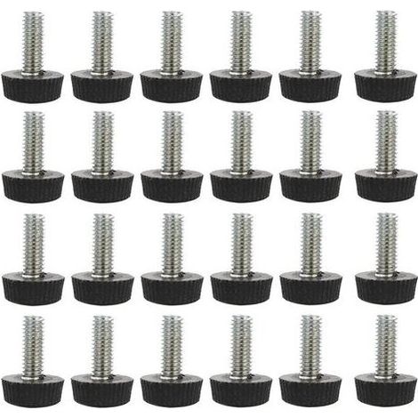 24pcs Pieds de Meubles Réglables Nivellement Patin Base Jambe Pied de Table Chaise Ajustables Protection Sol Patin de meubles M8 x 20 x 20 mm H187 (1/5)