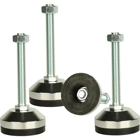 Niveleurs pieds - M12 - 1300 lb - Établi, machine, armoire - Noirs - Lot de 4 (1/5)