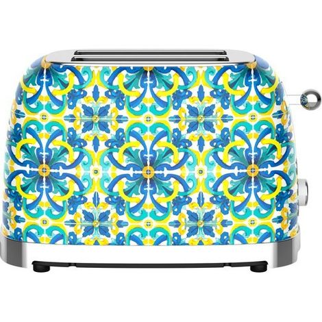 Tostador retro de metal 29,2 × 18 × 19 cm, 2 ranuras extra anchas, 6 niveles de dorado