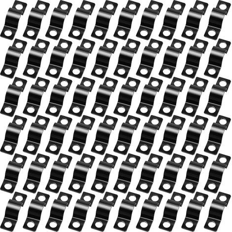 60 Pièces Colliers de Serrage en U,Collier Serrage,Fixation Grillage Rigide 10 mm,Collier de Fixation Tuyau pour Attache Tube,Attache Fixer Grillage Rigide Traille Trou (1/5)