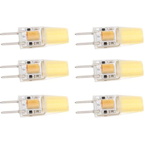Ampoule COB GY6.35 5W à économie d'énergie et protection oculaire, pour plafonnier, applique murale ou lampe de table (lot de 6, AC/DC12V, lumière blanche). (1/5)