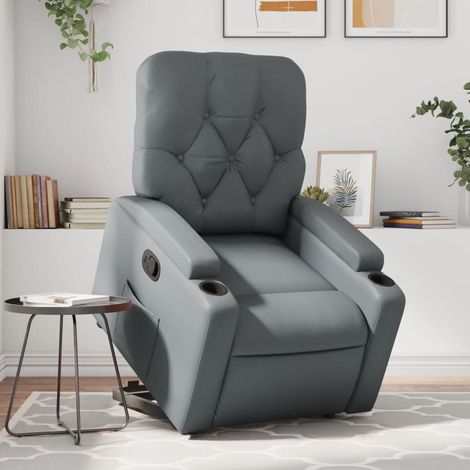 vidaXL Fauteuil inclinable Gris Similicuir (1/5)