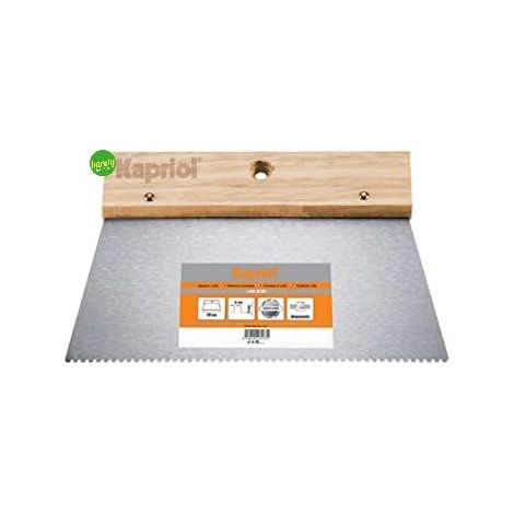 Spatola per colla Kapriol manico in legno lama 20cm dente di lupo 4x2,5 mm