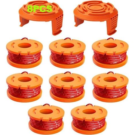 10 Pcs Fil Coupe Bordure Compatible avec Coupe Bordure WORX,Ø 1,65mm & 3m Bobine Fil Coupe Bordure,Ligne de Bobine de Coupe de Remplacement et Capuchon de Protection(8 Fil Coupe Bordure,2 Couvercle)-- (1/5)