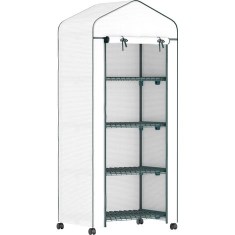 Serre de jardin en acier avec 4 étagères, housse résistante pour balcon et jardin 69 x 50 x 165 cm (1/5)