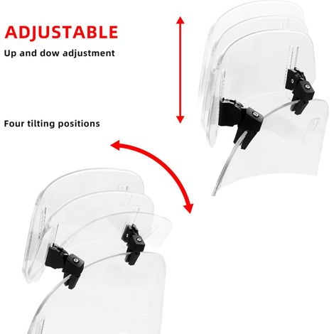 Pare-brise professionnel polyvalent pour moto - Déflecteurs d'air - Extension de pare-brise en ABS - Protections contre le vent pour motos (1/4)