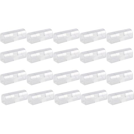 Clips de câble 60 pièces auto-adhésifs, pince d'organisateur de câbles, pinces à fil, support de gestion de câbles ronds pour bureau mur atelier maison bureau extérieur lumière (S-transparent) (1/5)