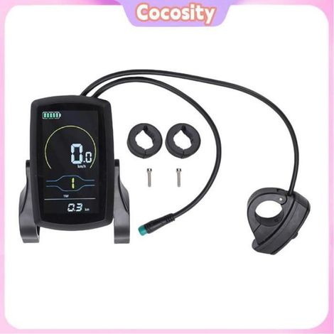 Compteur d'affichage LCD pour vélo électrique, compteur de vitesse ABS, panneau d'écran de vélo électrique pour remplacement (1/4)