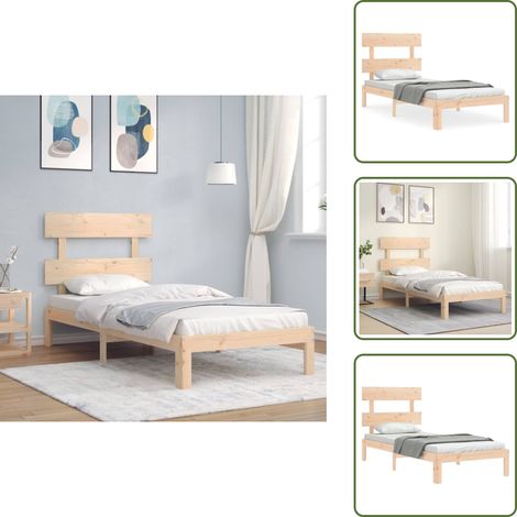 Massivholzbett ohne Matratze 90x200 Kiefernholz - Holzbett - Kiefernholzbett - Doppelbett - Lattenrost - Massives Holzbett (1/5)