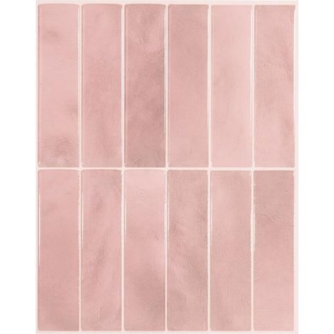 Crédence adhésive pour cooking et salle de bain, adhesivo mural de carrelage, carreaux rose autocollants, lote de 5 hojas, 29 x 22,86 cm