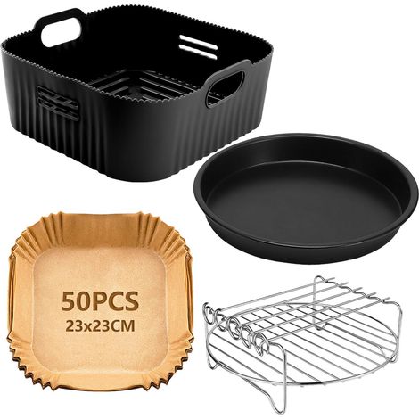 23 CM Accessoires Air Fryer pour Moulinex Easy Fry Mega 7 virgule 5 L COSORI 6 L Russell Hobbs XXL 8 virgule 3 L 4 pièces 22 21 virgule 240 C (1/4)